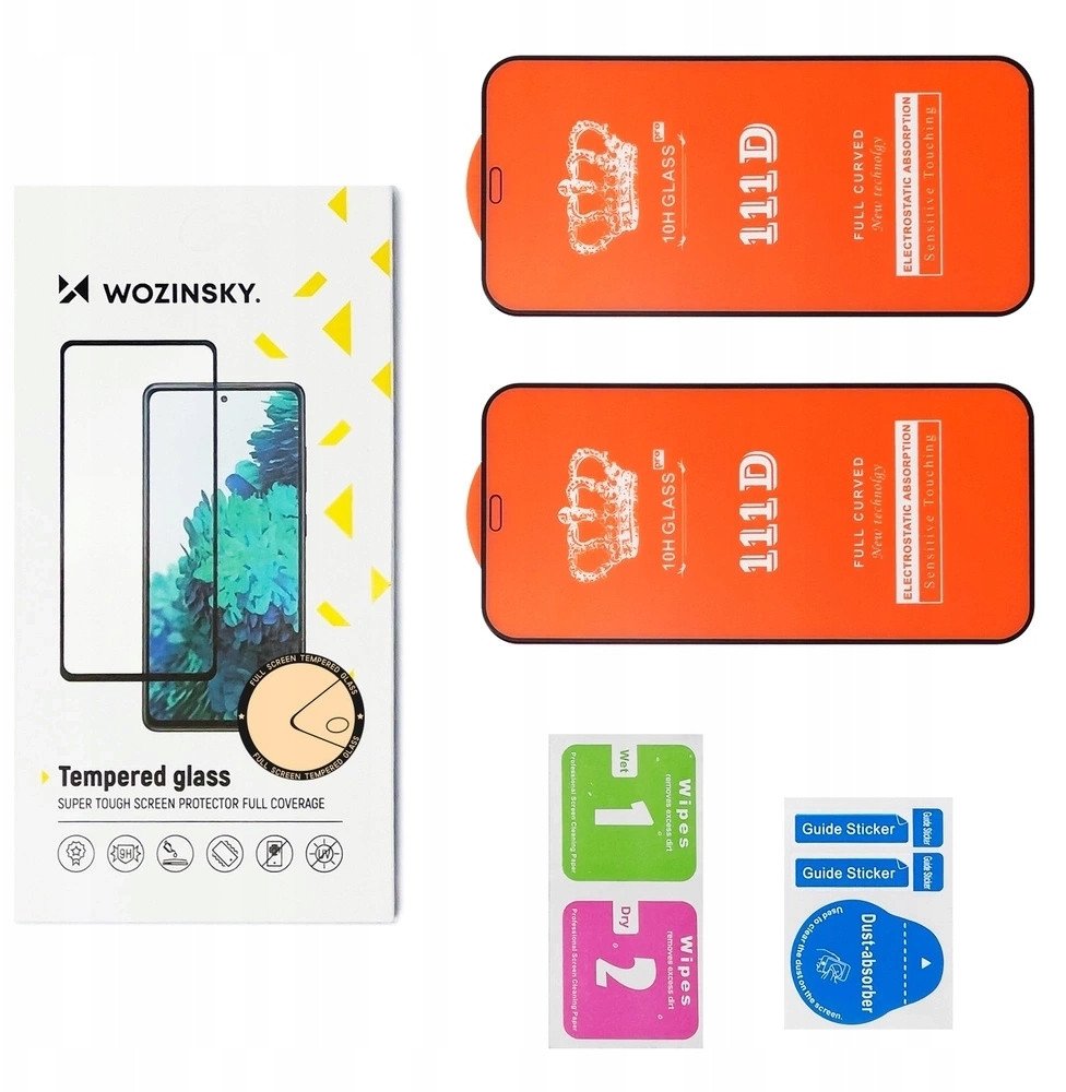 Xham mbrojtës Wozinsky Full Glue për Xiaomi Redmi 14C 5G Redmi Note 14 5G, 9H, set 2 copë, i zi