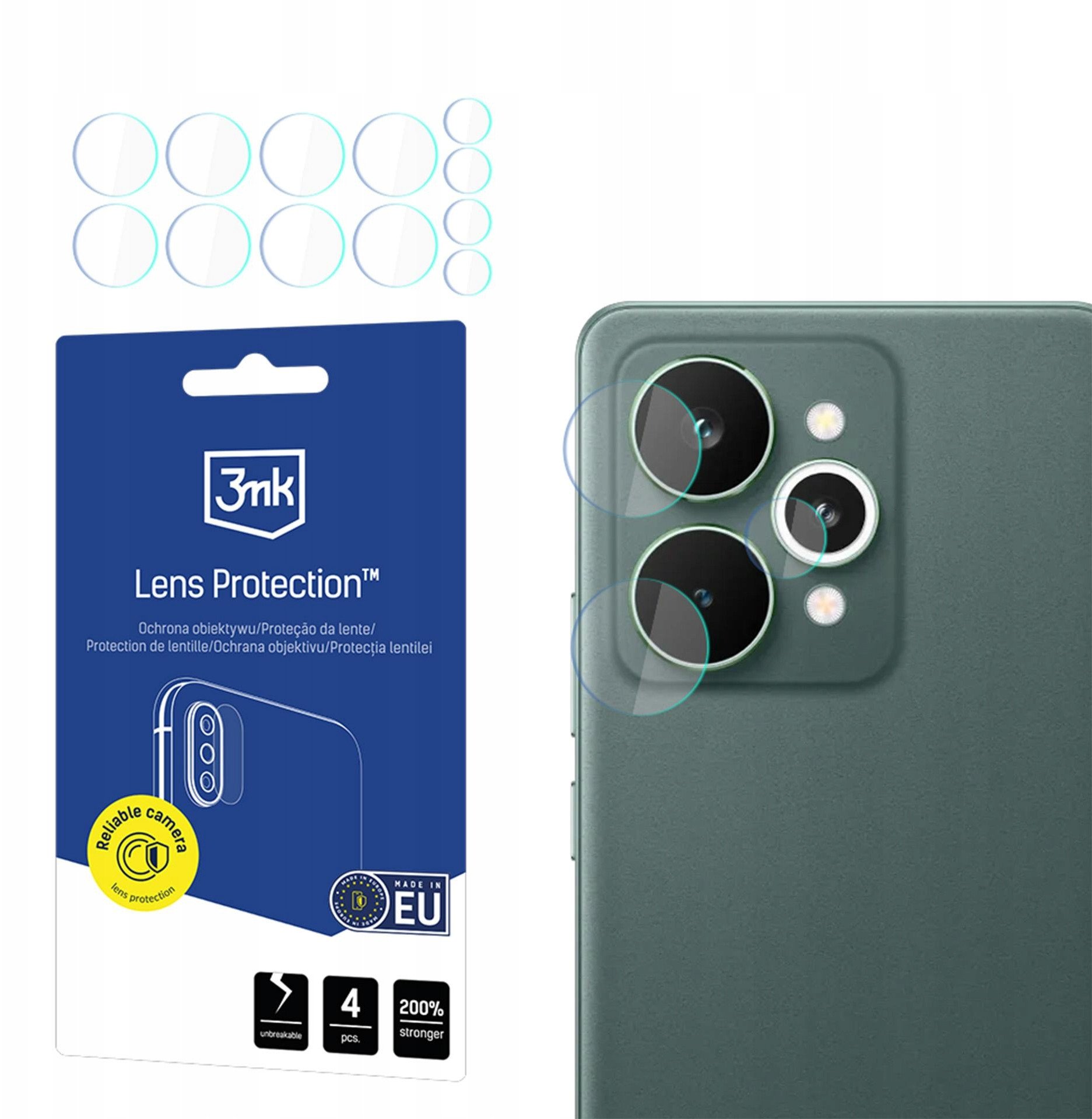 Mbrojtës lente 3mk Lens Protection Pro për Realme 15 Pro 5G, xham hibrid, transparent