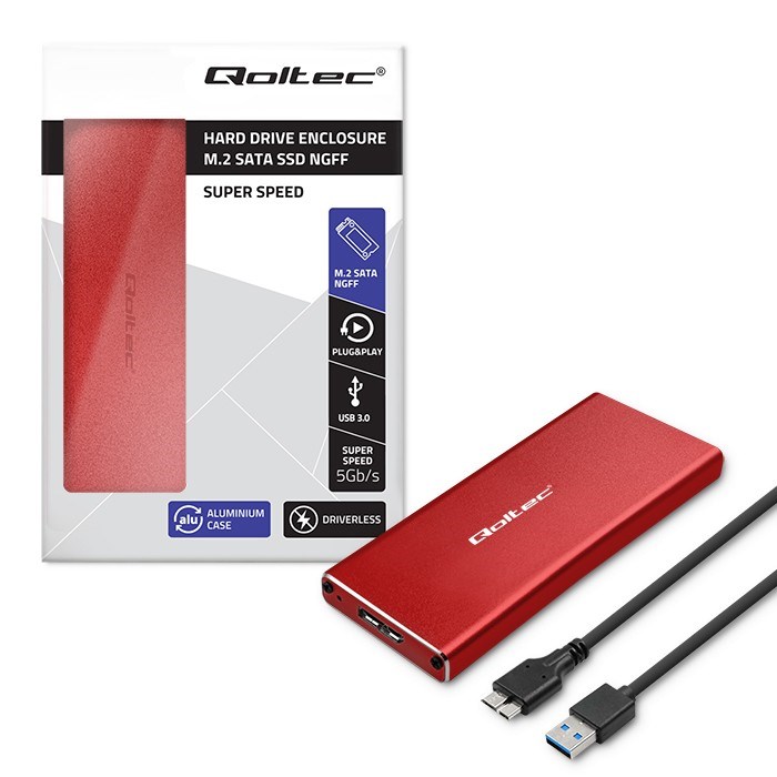 Adapter për hard disk QOLTEC 51831, USB, i zi