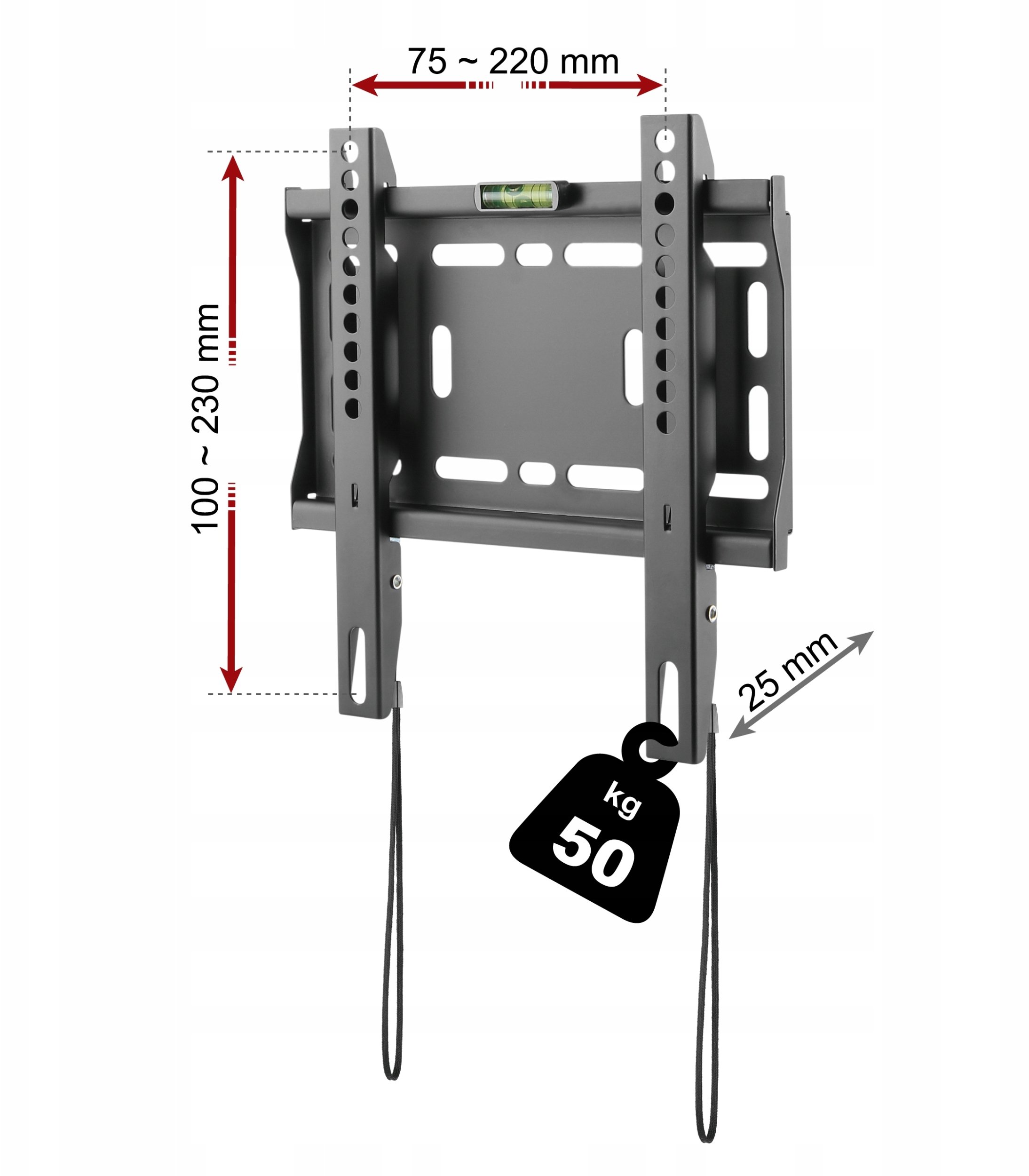 Mbajtëse muri Fibren Novelty C12F, fikse, për TV 23"-50", deri 50 kg, e zezë