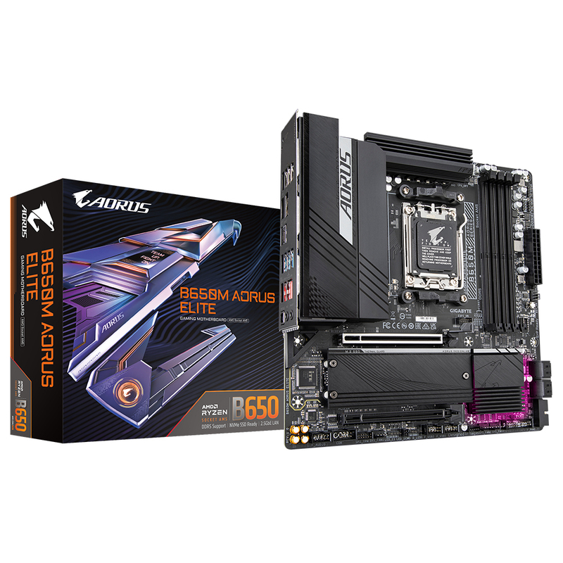 Pllake ame Gigabyte AORUS B650M ELITE - DDR5, AM5, mATX