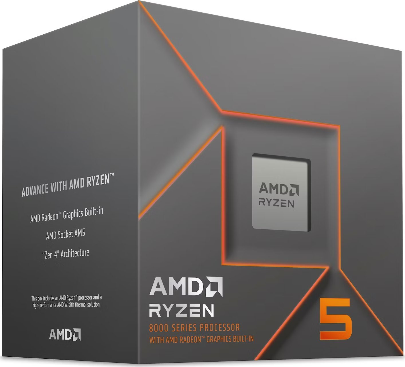 Procesor desktop AMD Ryzen 5 8500G, 6 core 12 thread, 3.5 GHz deri 5 GHz, socket AM5, argjent