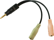 Kabllo ndarës audio LogiLink CA0021, Jack 3.5mm në 2x Jack 3.5mm, 0.15m, i zi