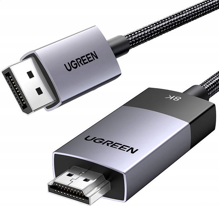Kabllo DisplayPort në HDMI 8K 60Hz, 4K 240Hz, me mbështjellës të gërshetuar