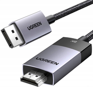 Kabllo DisplayPort në HDMI 8K 60Hz, 4K 240Hz, me mbështjellës të gërshetuar