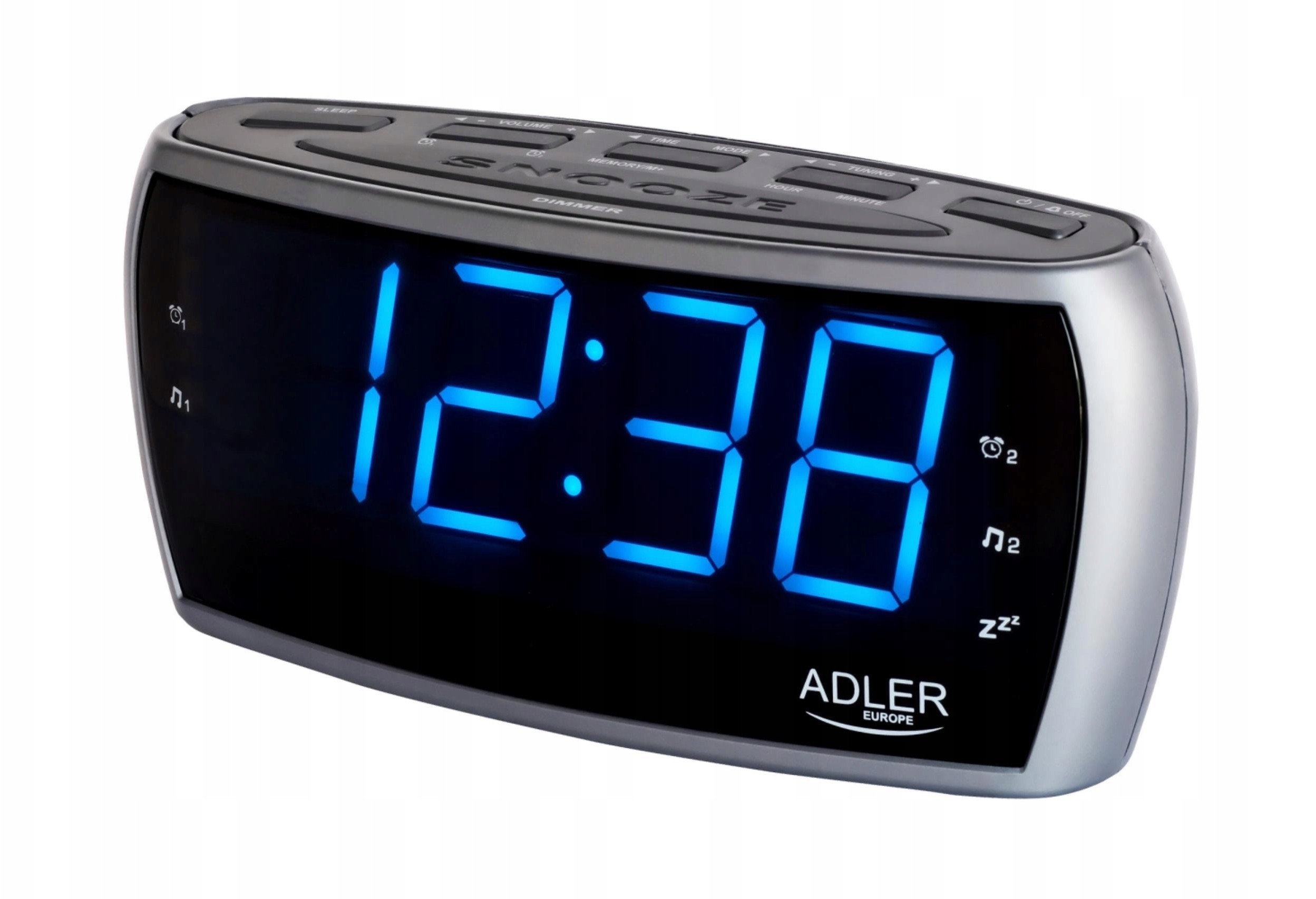 Radio alarm Adler AD 1121 S, ekran LED, AM/FM, e zezë