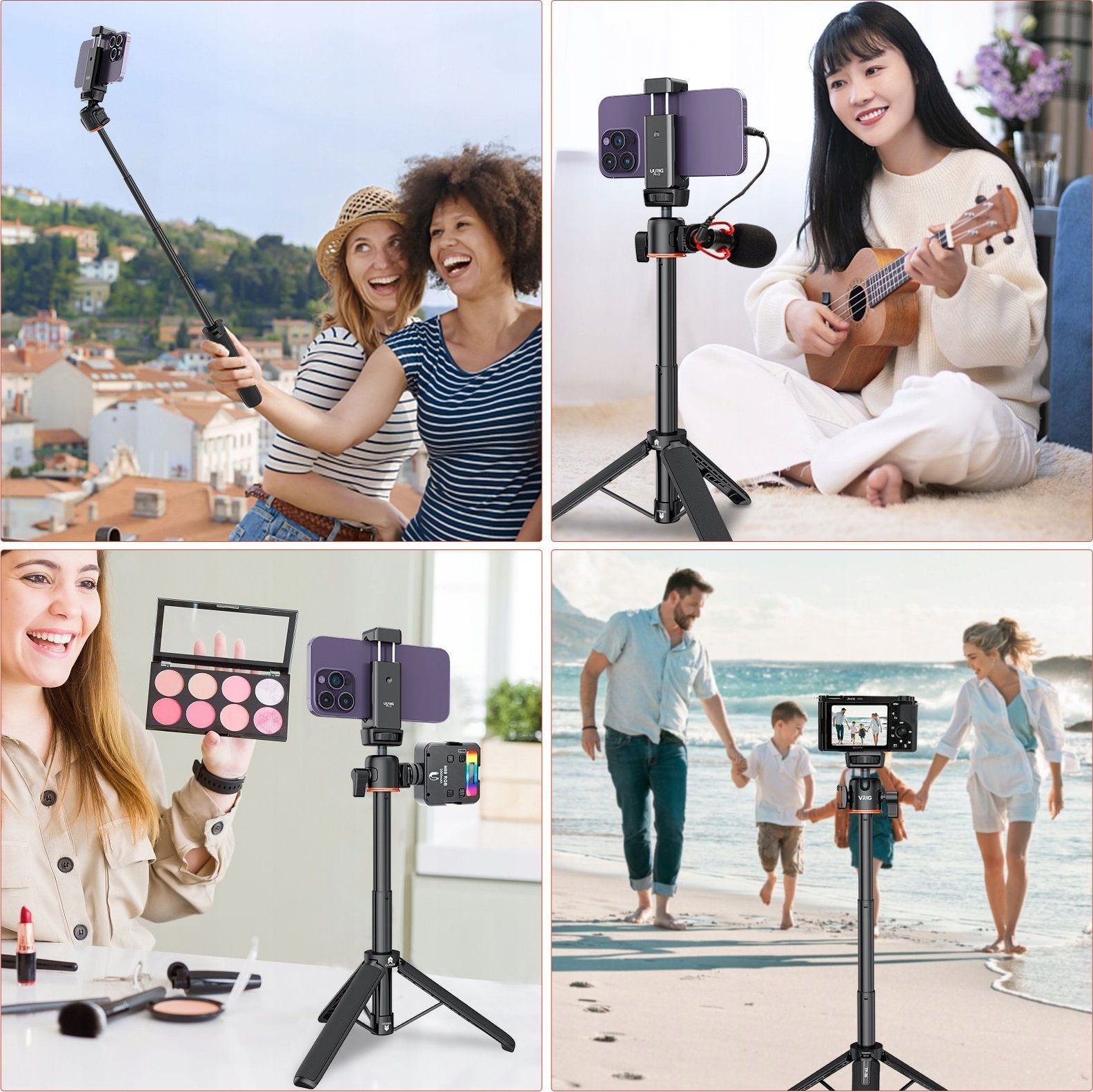 Tripod VRIG TP-06, 3 në 1, 55cm, i zi