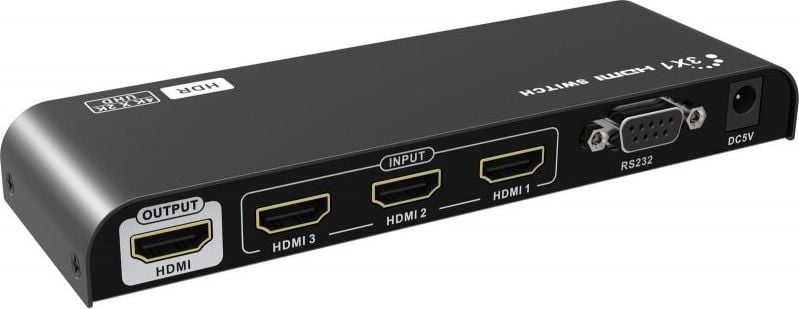 Ndërprerës HDMI Techly 3 porte, 4K 60Hz, HDR, i zi