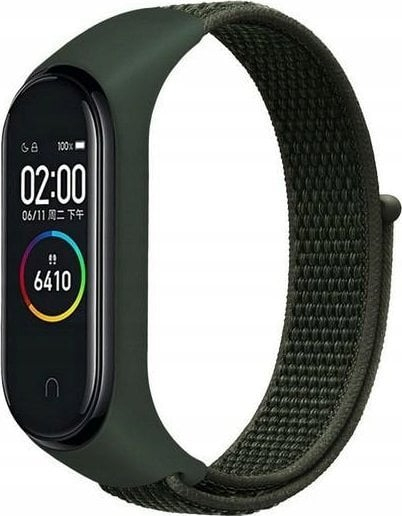 Byzylyk për smartband Beline Band NylonLoop Mi Band 7 6 5 4 3, najlon, i gjelbër