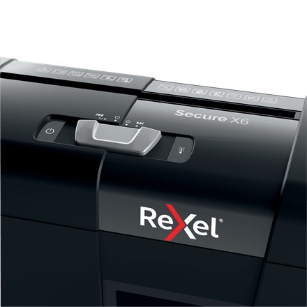 Shredder letrash Rexel Secure X6 P-4, 6 fletë, niveli sigurie P-4, i zi