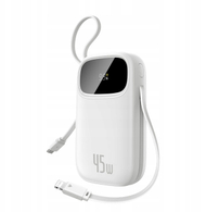 Надворешна батерија Baseus Star-Lord, 20000 mAh, 45W, со кабел USB-C и Lightning, црна
