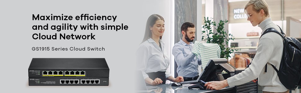 Switch i menaxhuar Zyxel GS1915-8EP, 8 porta Gigabit, PoE, gri