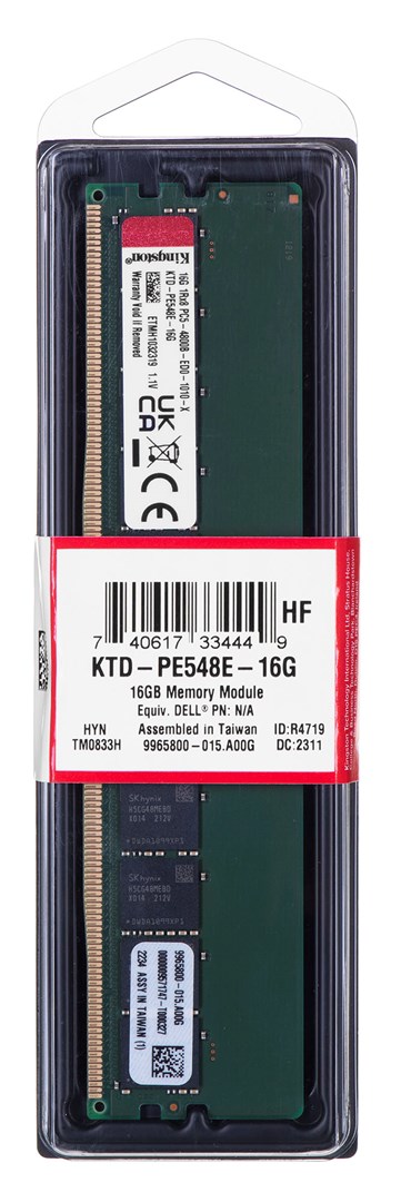 Memorie Kingston, 16GB DDR5, 4800MT/s, ECC, e zezë