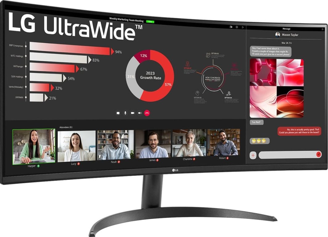 Monitor LG UltraWide, 34", 3440x1440 WQHD, i lakuar, i zi