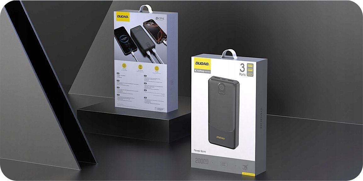 Power bank Dudao K10Pro, 20000mAh, 10W, i zi