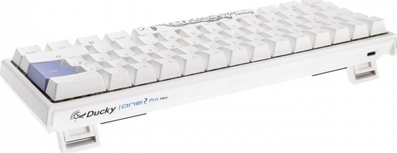 Tastierë gaming Ducky One 2 Pro Mini White Edition, mekanike Cherry MX Blue, RGB, e bardhë