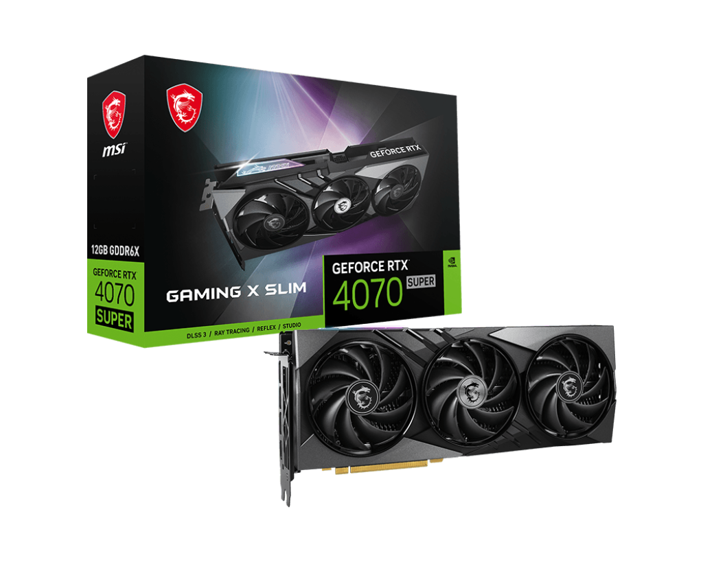 [OUTLET] Kartelë grafike MSI GeForce RTX 4070 SUPER 12G GAMING X SLIM, 12GB GDDR6X				