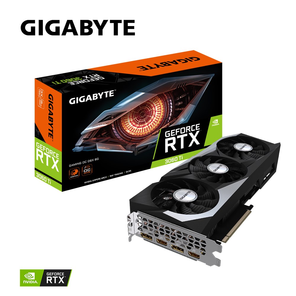 Kartelë grafike Gigabyte GeForce RTX 3060 Ti GAMING OC D6X, 8GB, GDDR6X, 256-bit, e zezë