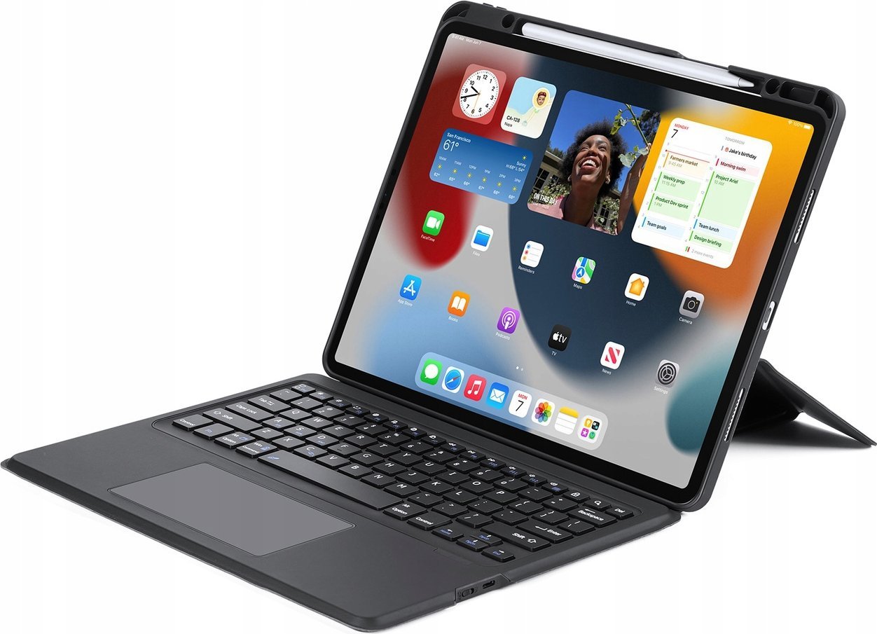 Këllëf me tastierë Dux Ducis DK për iPad Air 13 2024, Bluetooth, PU, gri