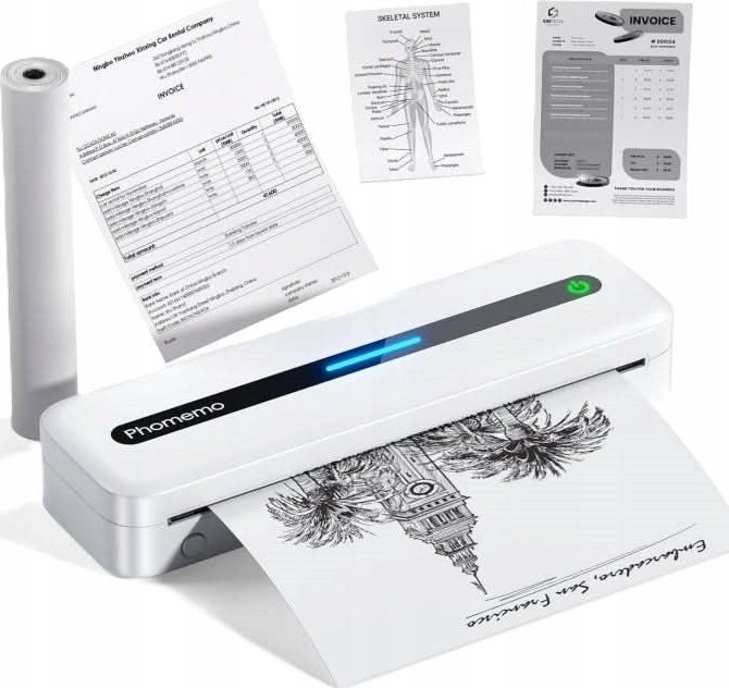 Printer portativ termik Phomemo M832, 300 dpi, A4, i bardhë