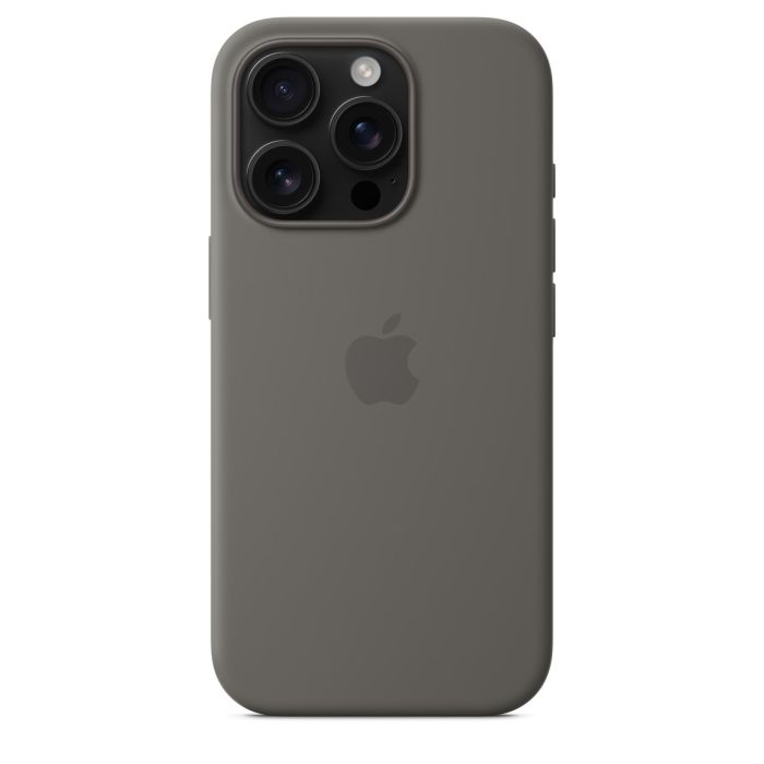 Apple iPhone 16 Pro Silicone Case with MagSafe, Stone Gray 4