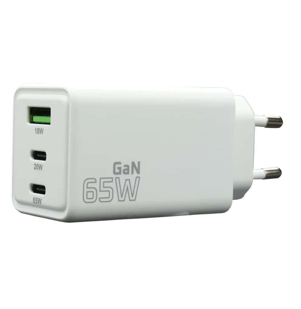 Karikues mural Everactive 65W, 1x USB, 2x USB C, i bardhë