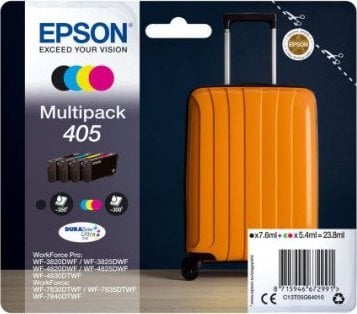 Patron boje Epson 405, set 4 ngjyrash, rendiment standard, origjinal
