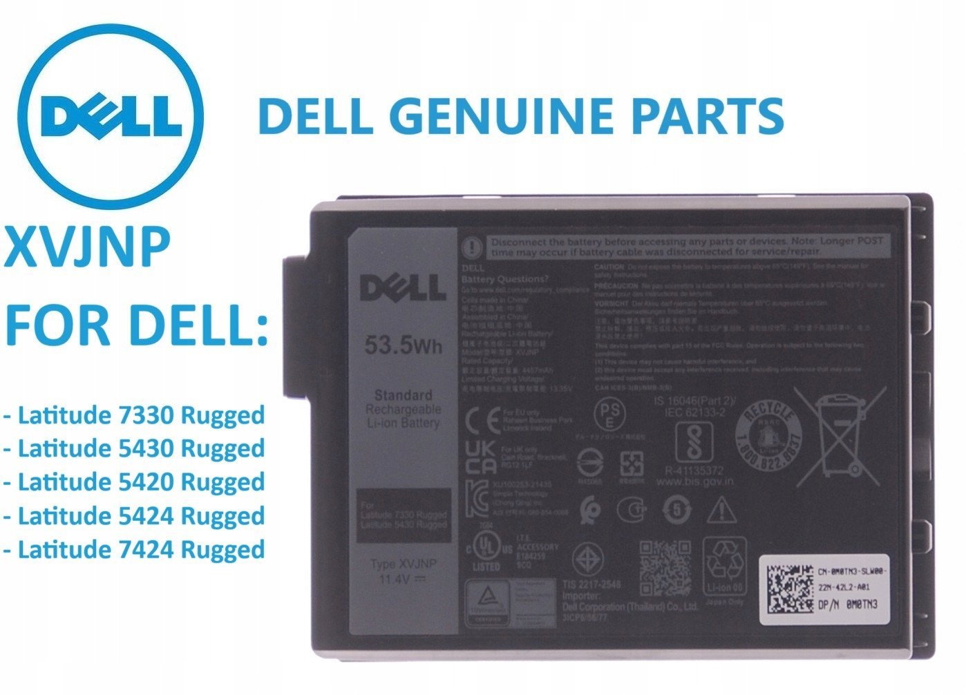 Bateri laptopi Dell Latitude Rugged, 53.5Wh, 3 cell, i zi
