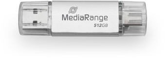 USB flash MediaRange Combo Stick, 512GB, USB A, argjendtë