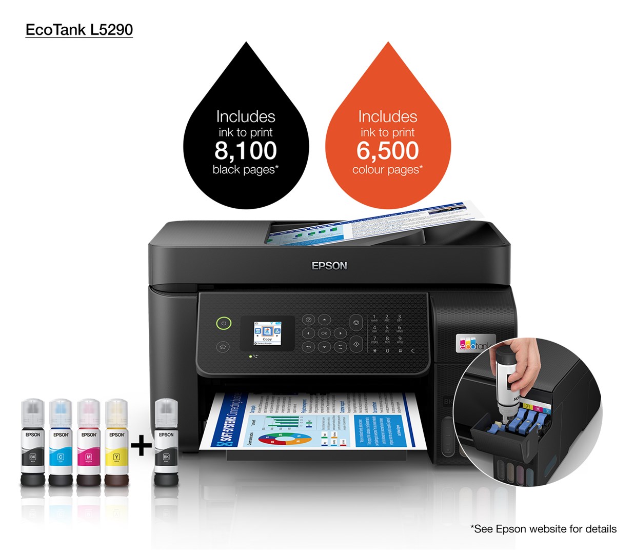 Printer multifunksional Epson L5290, Inkjet, i zi