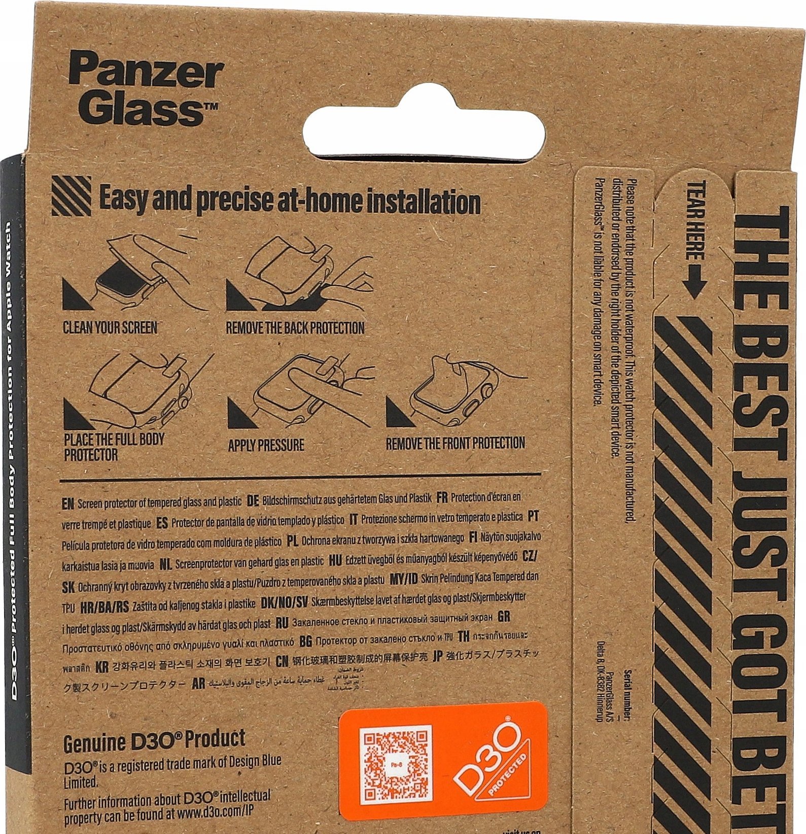 Mbrojtëse ekrani PanzerGlass për Apple Watch 41mm, Full Body, transparente