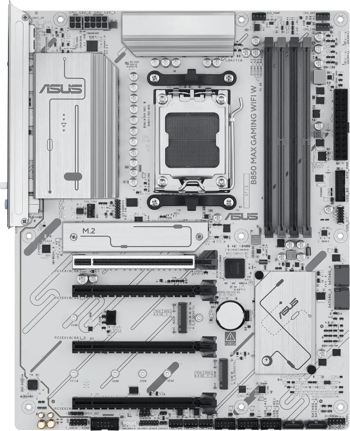 Pllakë amë ASUS B850 Max Gaming WIFI W, socket AM5, DDR5, e bardhë