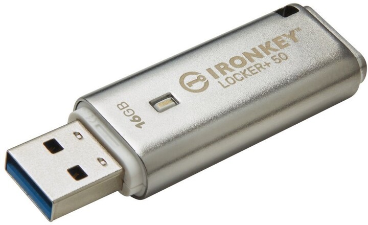 USB Kingston IronKey Locker+ 50, 16GB, i argjendtë