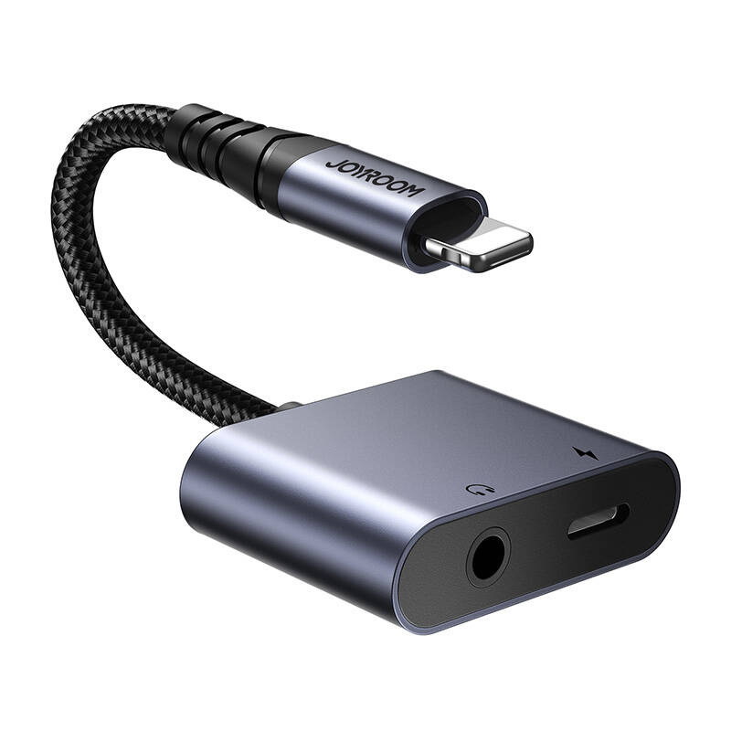 Adapter audio Joyroom SY-L01, Lightning në Lightning 3.5 mm, DAC, i zi