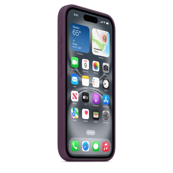 Apple iPhone 16 Silicone Case with MagSafe, Plum