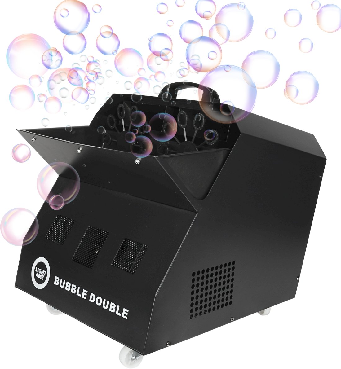 Makina flluska Light4me BUBBLE DOUBLE, 300W, me telekomandë pa tela, e zezë