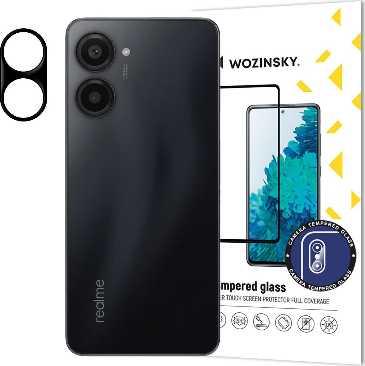 Mbrojtës kamere Wozinsky Full Camera Glass për Realme 10 Pro, xham i kalitur 9H, transparent