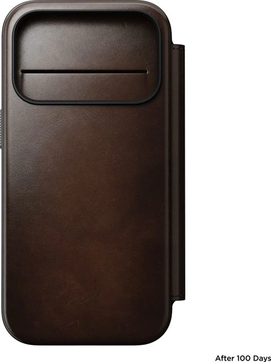 Këllëf folio Nomad Modern Leather, për iPhone 17 Pro, lëkurë Horween, kafe rustic