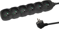 Rryp zgjatues Esperanza Power Strip, 6 priza, 1.5m, i zi