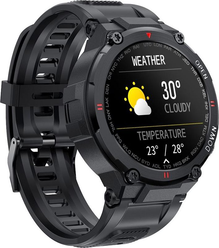Ora inteligjente Giewont GW430 1, monitorim aktiviteti, njoftime smartphone, e zezë