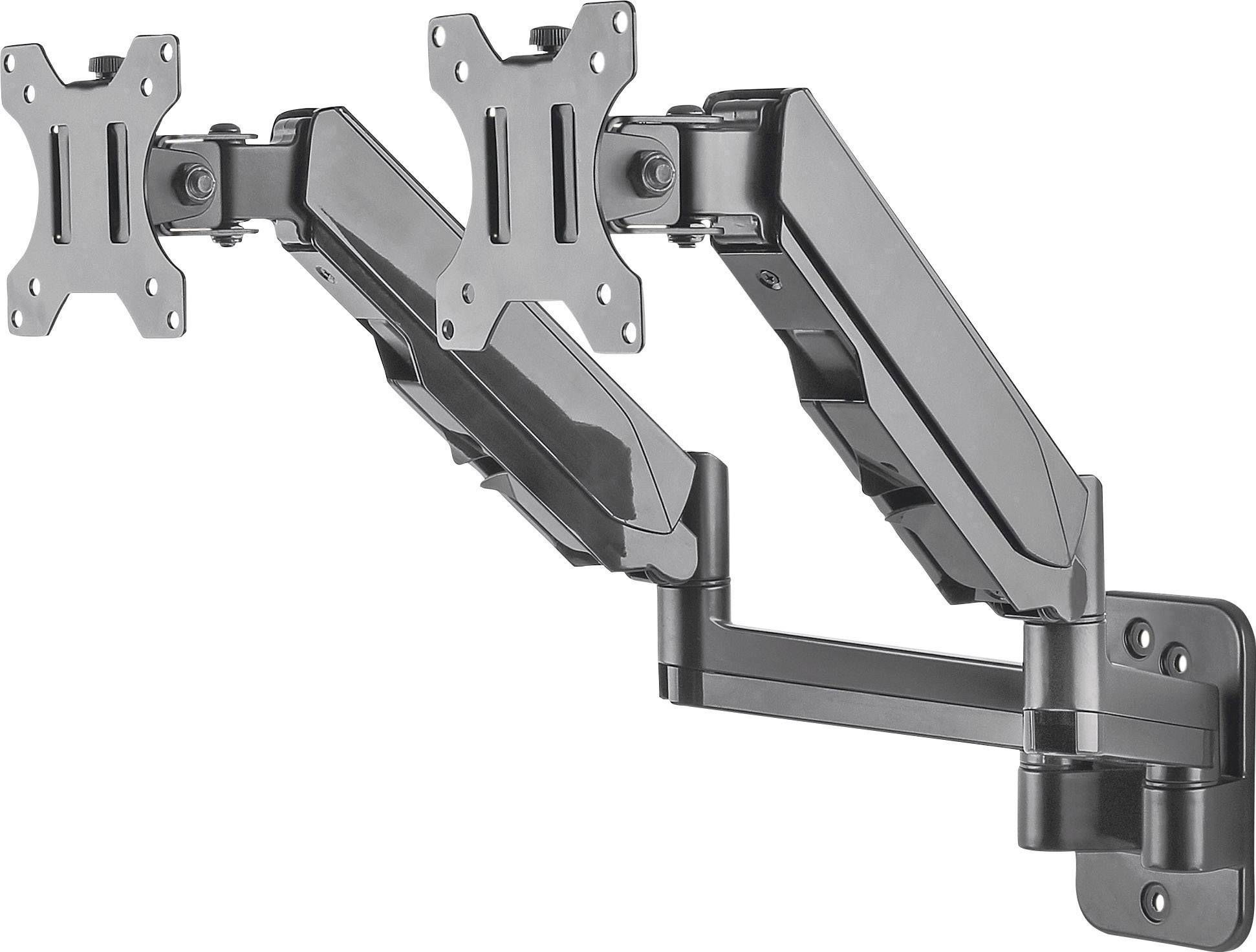 Mbajtës muri Manhattan 461627, për 2 monitorë 17"-32", krah rregullues, i zi