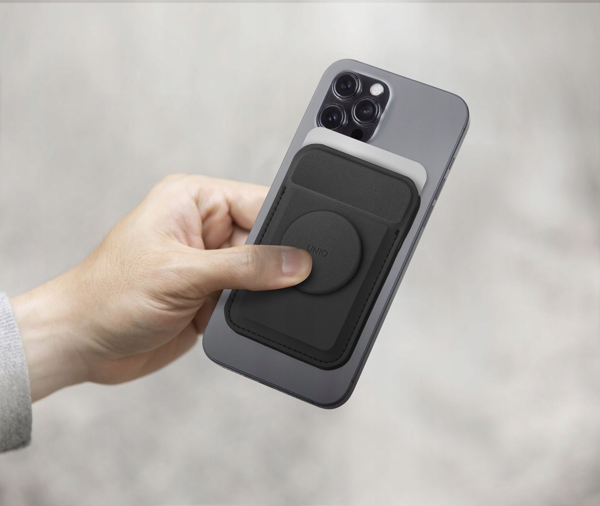 Portofol magnetik telefoni UNIQ Flixa, MagSafe, me grip, i verdhë