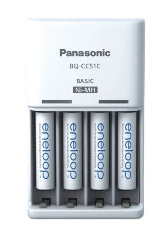 Karikues baterish Panasonic Eneloop BQ-CC51, NiMH, 4xAAA 800mAh, i bardhë