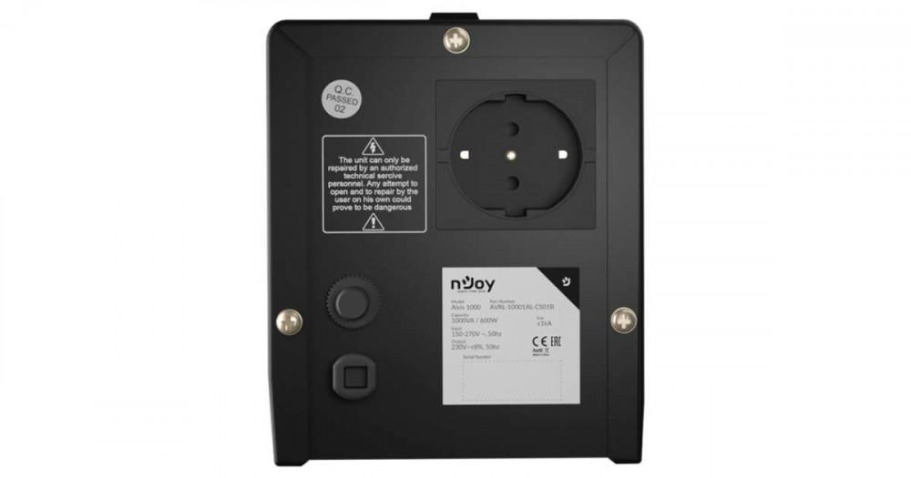 Stabilizator tensioni nJoy Alvis AVRL-10001AL-CS01B, 1000VA, me relé, i bardhë