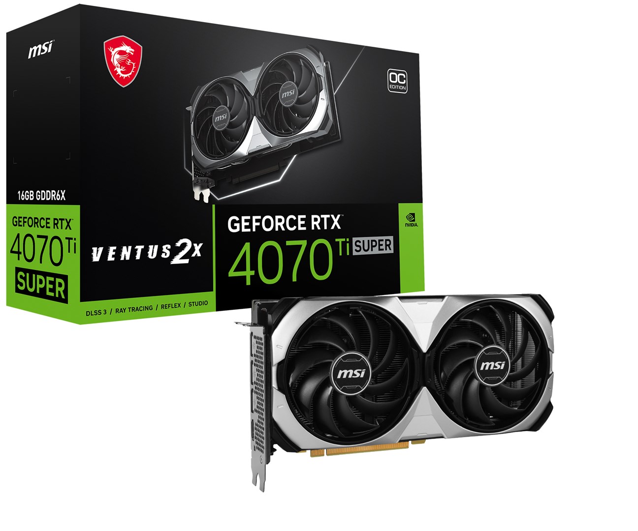 Kartelë grafike MSI GeForce RTX 4070 Ti SUPER Ventus 2X OC 16GB GDDR6X
