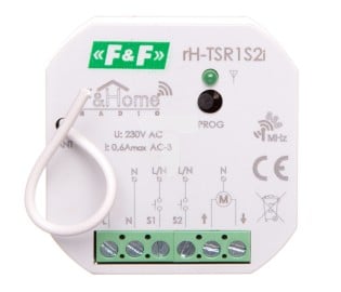 Relé radio F&amp;F F&amp;Home Radio Three state Relay, kontroll roletash, montim në shinë DIN