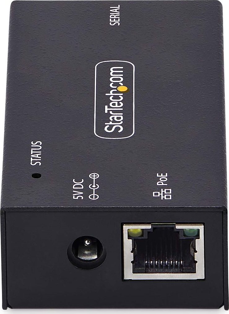 Adapter serial në Ethernet StarTech 1-Port, RS232, PoE 802.3af, metalik