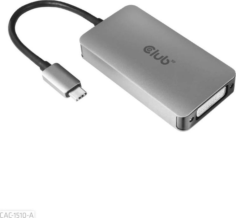 Adapter USB Club 3D CAC-1510-A, USB C në DVI, 4K, argjendtë