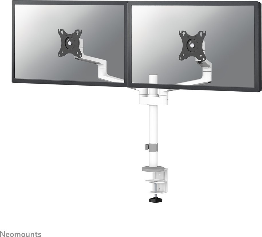 Mbajtëse tavoline për 2 monitorë Neomounts DS60-425WH2, 17"-27", VESA 75x75 100x100, e bardhë