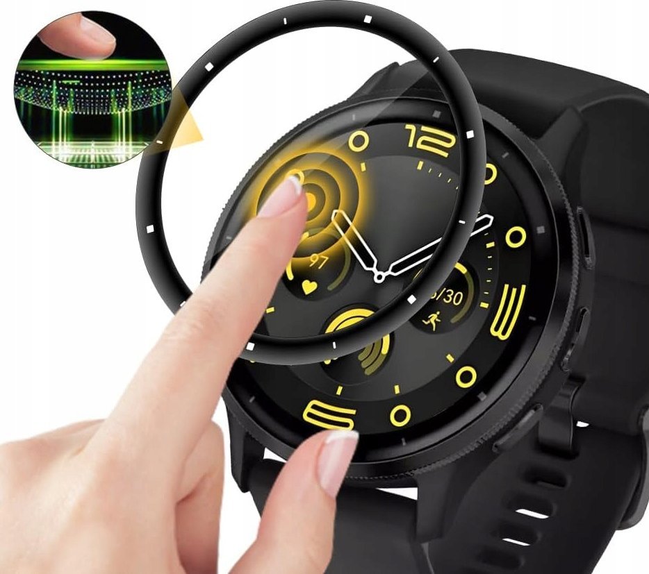 Qelq mbrojtës Wozinsky për Garmin Venu 3 45mm, set 2 copë, ngjitje full glue, transparent